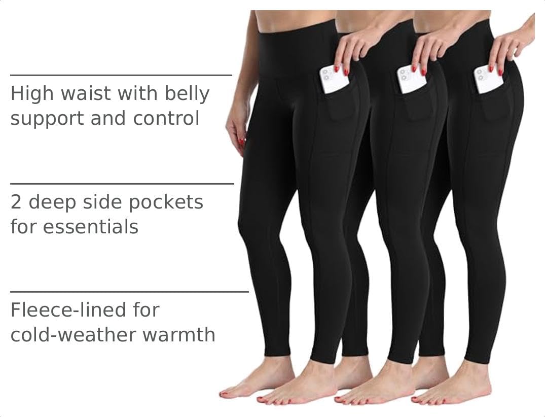 Detalle 2 de CHRLEISURE Fleece Lined High-Waisted Leggings with Pockets