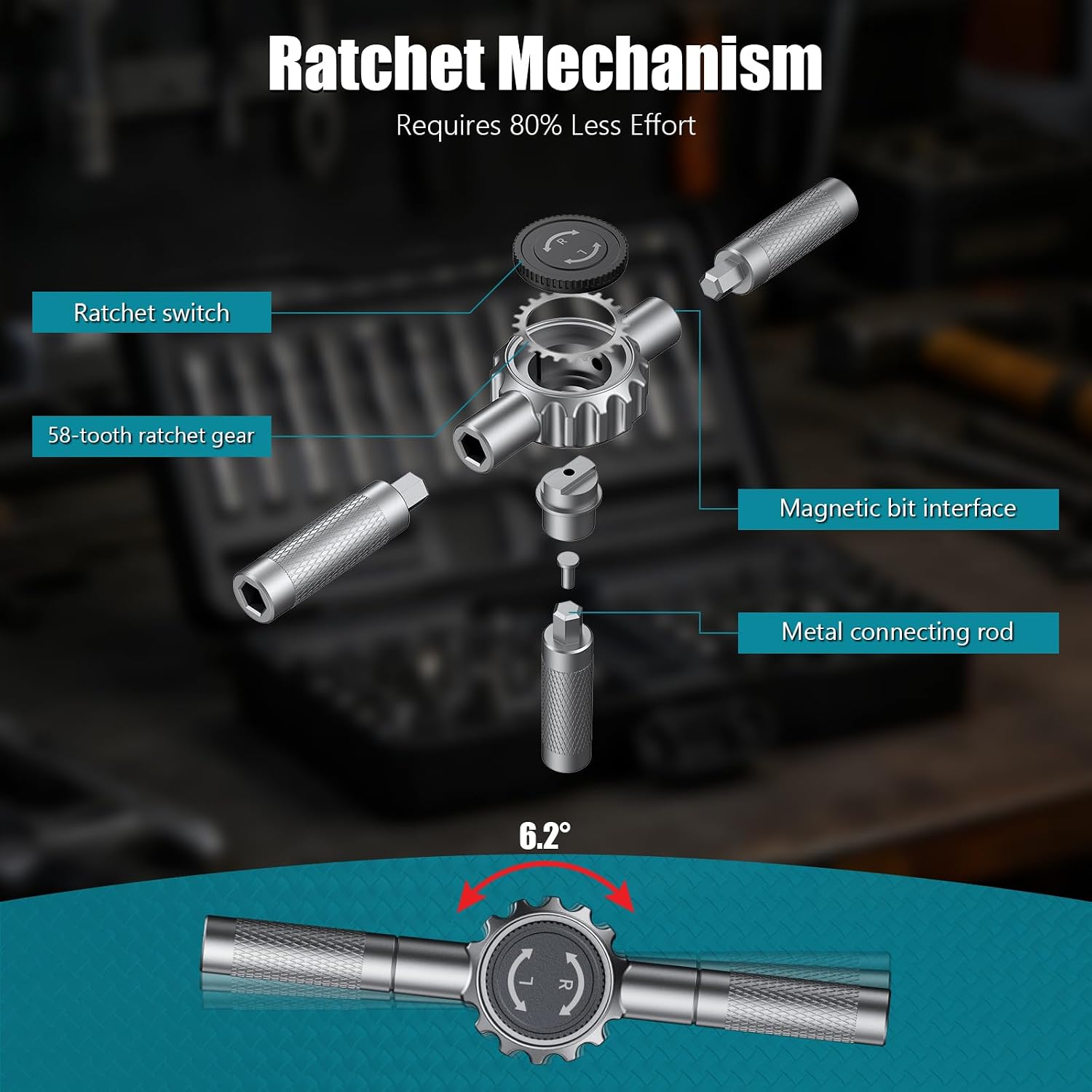 Detalle 2 de Koeutoze ZYT-R65-66in1JiLLSD – magnetyczny zestaw wkrętaków 66 w 1
