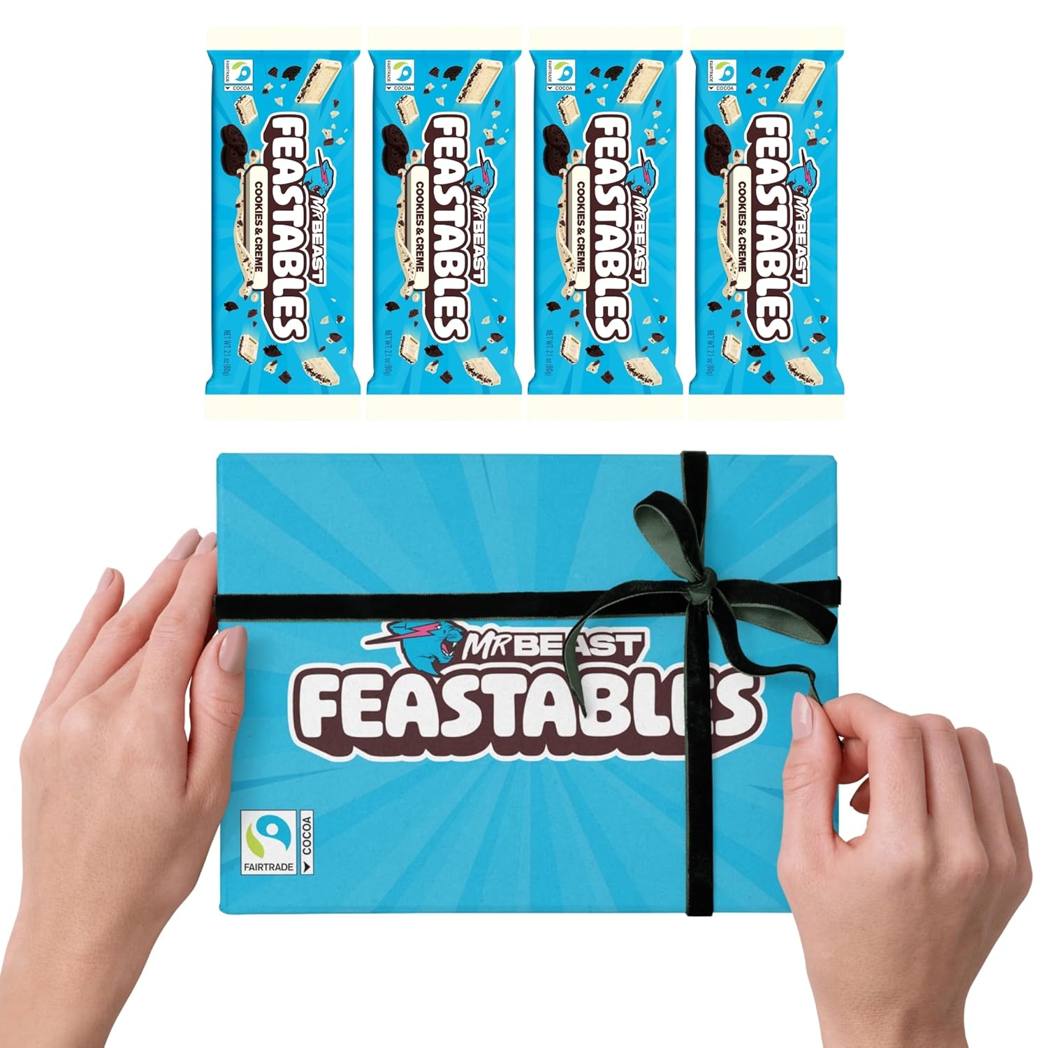 Thumbnail 2 de Feastables MrBeast Schokolade Cookies & Creme – Geschenkbox 4 x 60 g