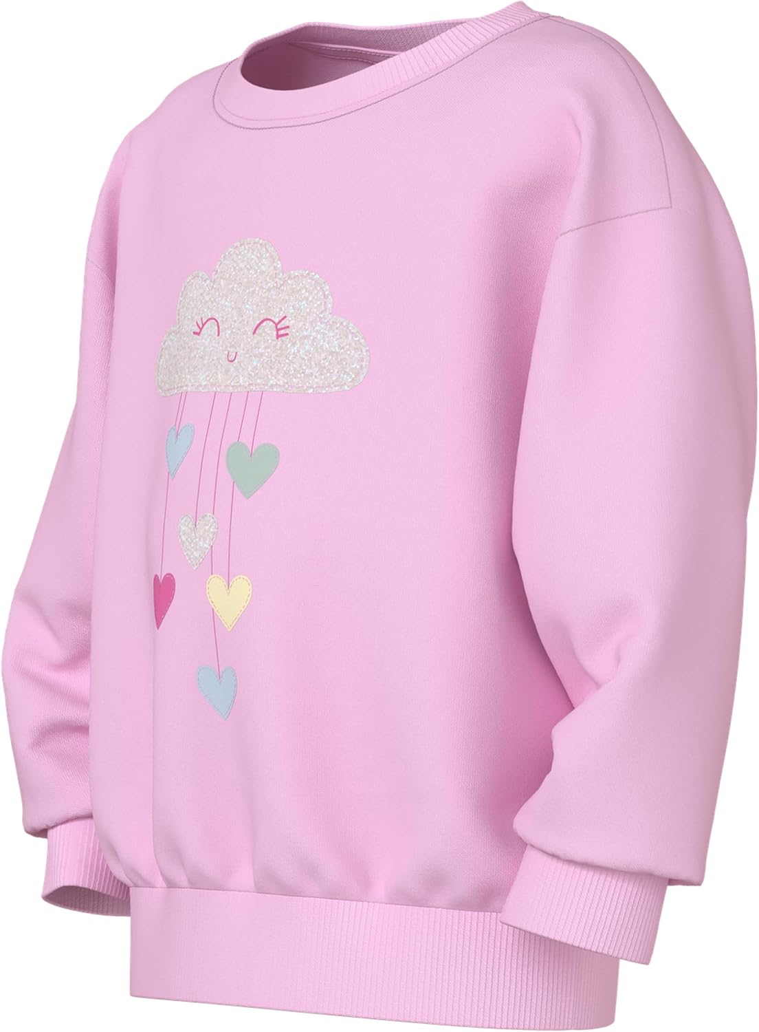 Detalle de NAME IT Nmfvisus Ls RLX Sweat Unb Fille – Sweat-shirt enfant ample imprimé