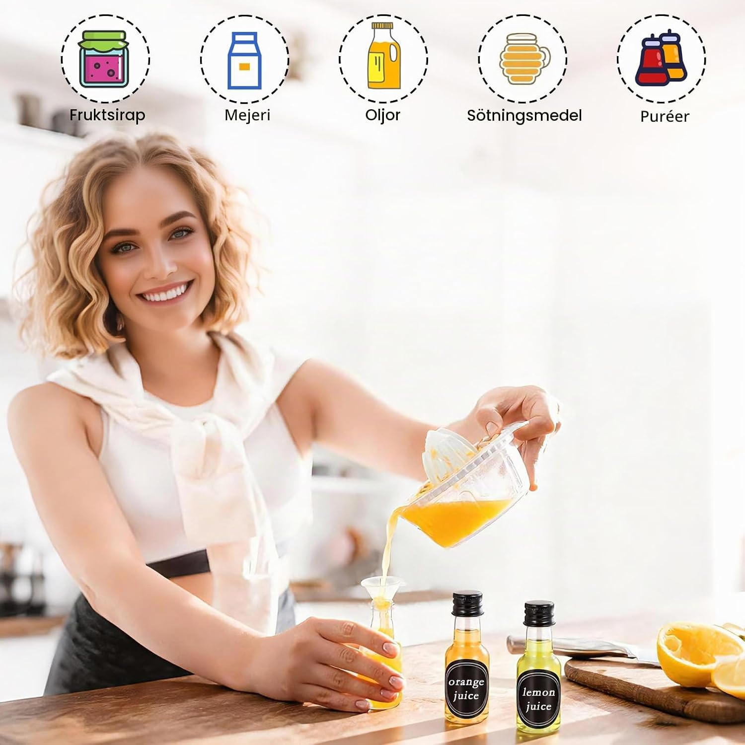 Detalle 1 de Hejo miniflaskor 25 ml, 42-pack med skruvlock och trattar