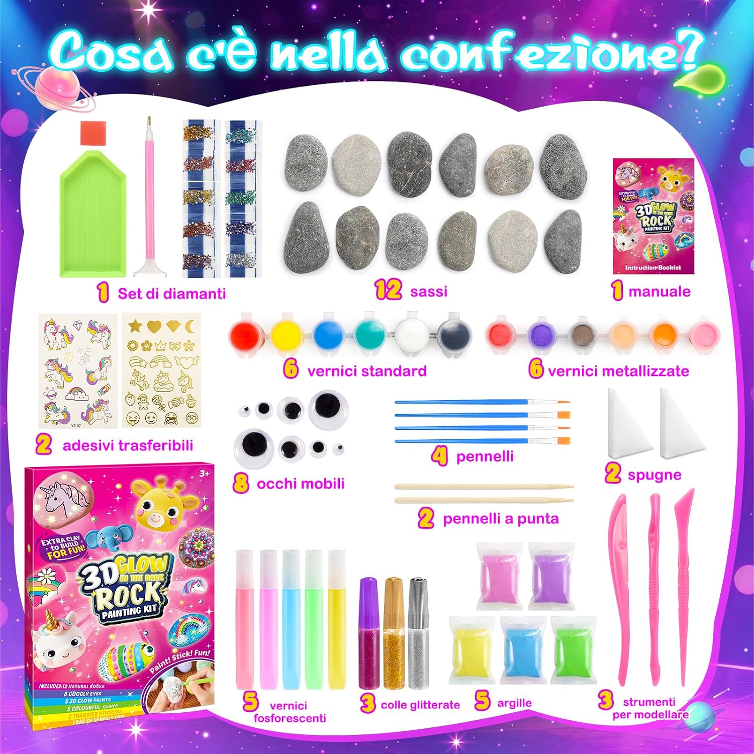 Thumbnail 3 de Kit per dipingere sassi Unicorno Sassi da Dipingere – Giochi creativi per bambine 4-9 anni
