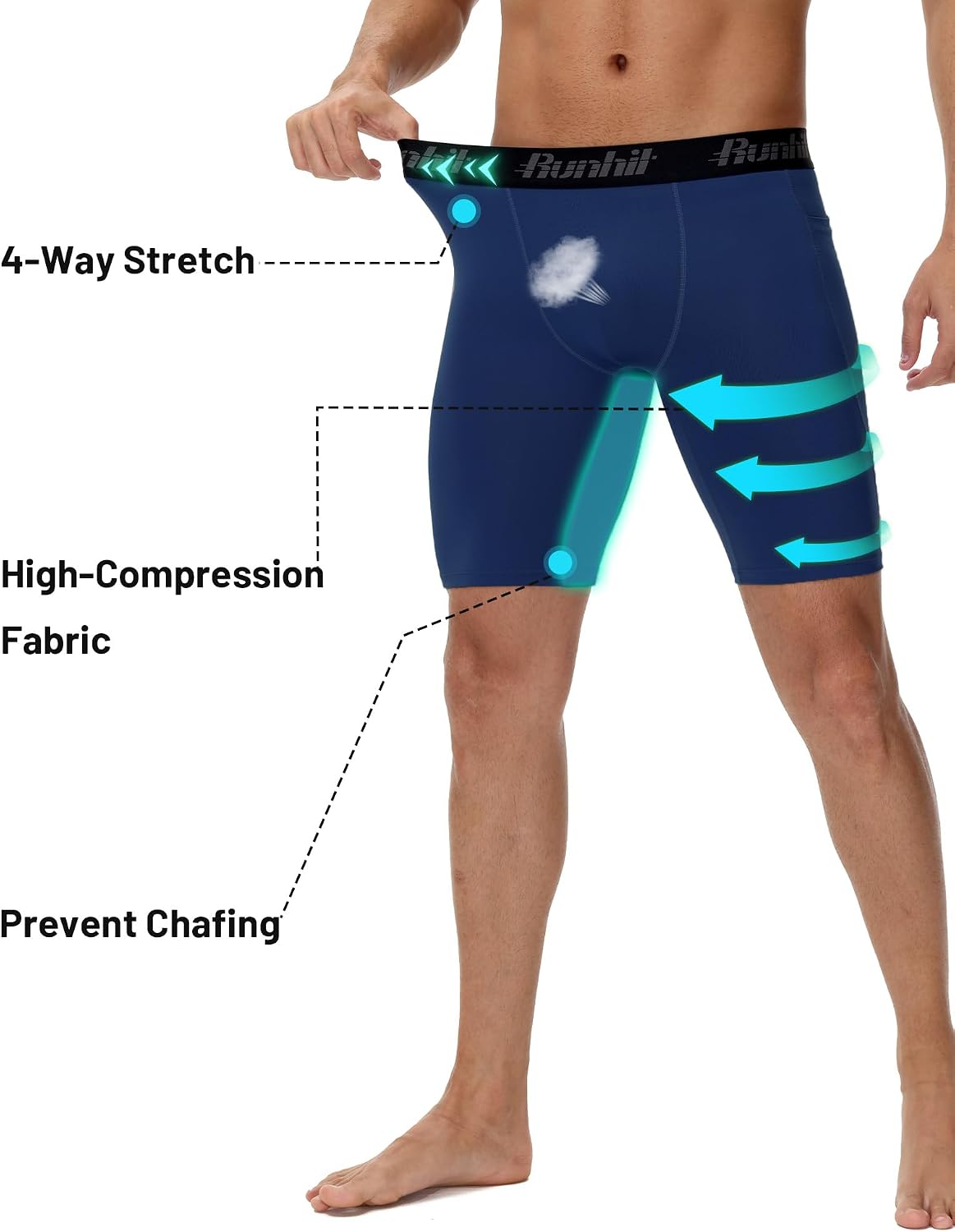 Detalle 2 de Runhit compression shorts, 9-inch