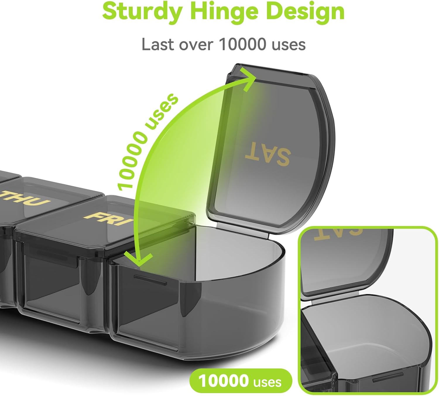 Thumbnail 6 de SHIJOINYU SJXPO-02 Weekly Pill Organizer, 7 Compartments, Easy-Open Design