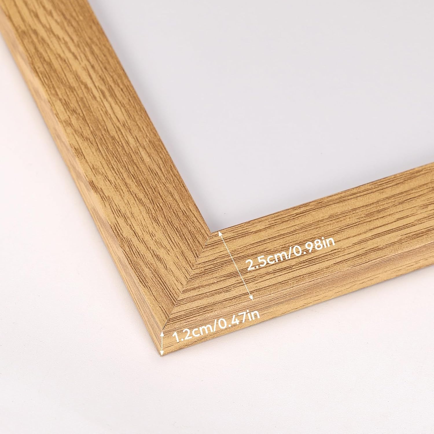 Detalle de Vasemouh Bilderrahmen 40x50 cm – MDF Holzoptik mit PET-Scheibe