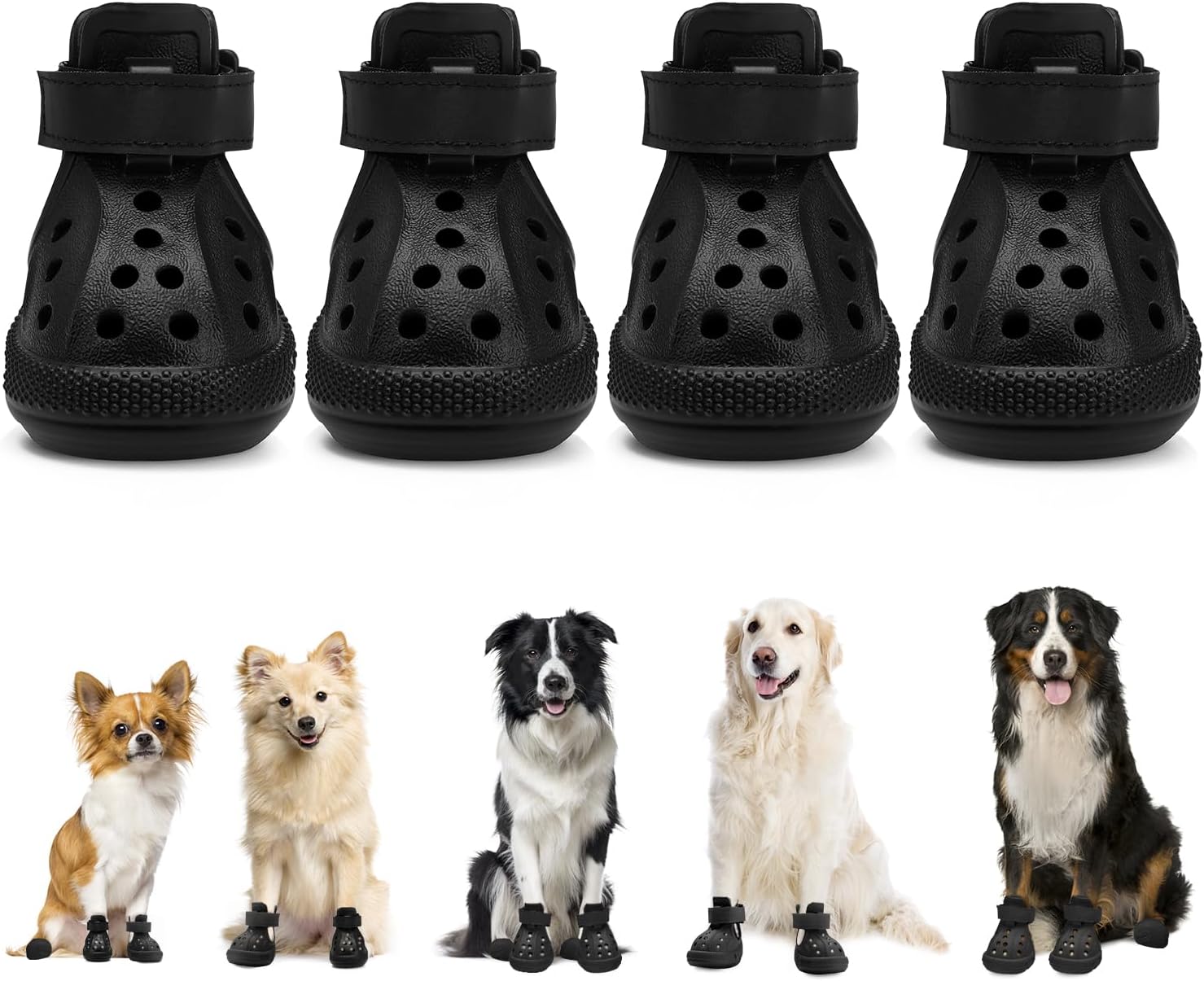 Detalle de SlowTon Dog Shoes for Hot Pavement: Breathable, Non-Slip Dog Sandals with Reflective Stripes