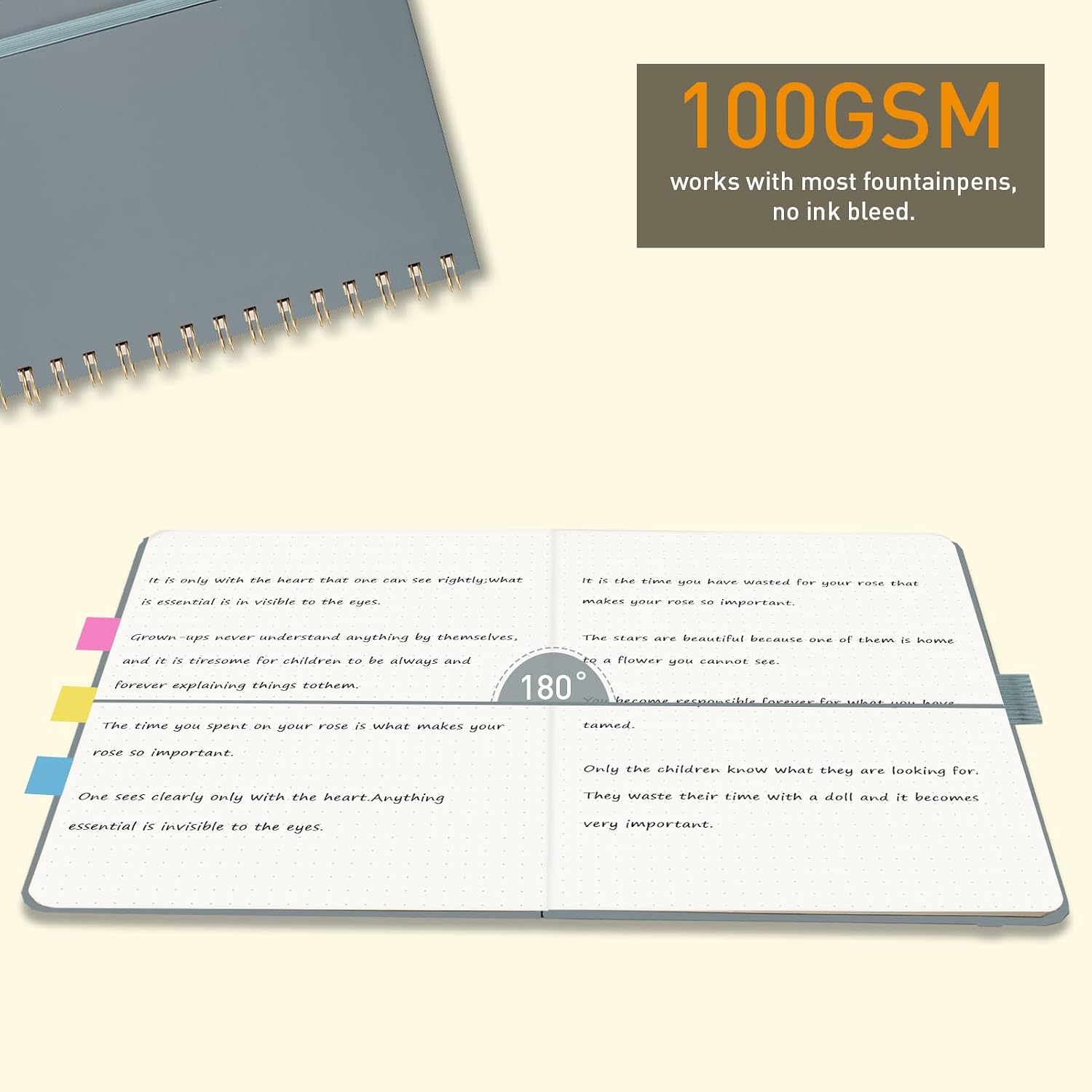 Thumbnail 3 de PYNEX Notizbuch A5 Dotted – Robustes Hardcover-Tagebuch mit Spiralbindung, 140 Blatt 100GSM