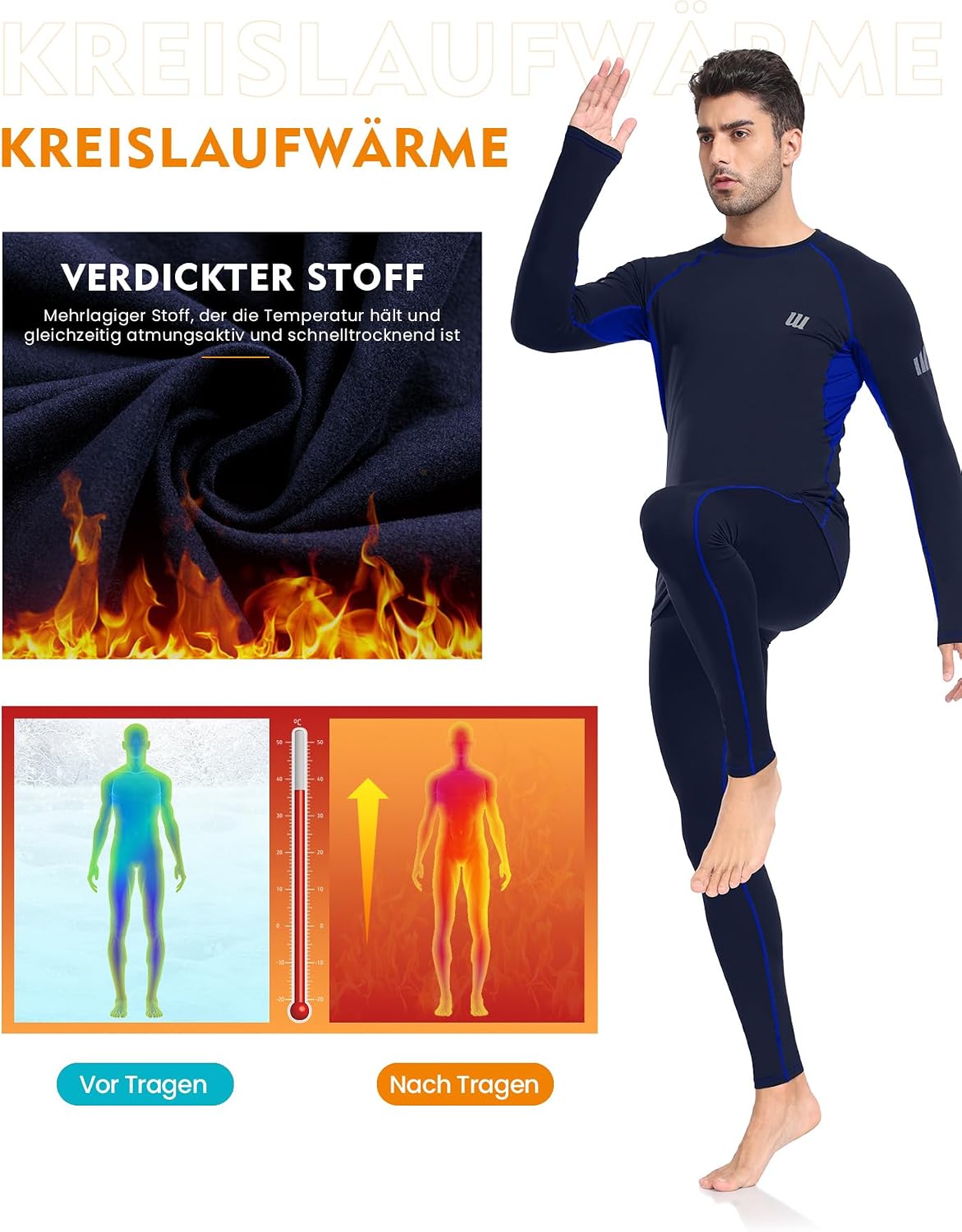 Thumbnail 4 de SIMIYA Thermounterwäsche Herren Skiunterwäsche Funktionsunterwäsche Thermowäsche