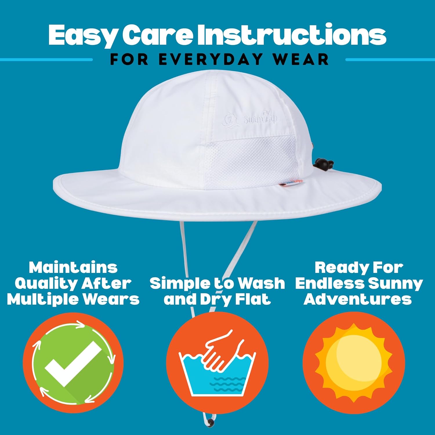 Detalle de SwimZip Wide Brim Sun Hat with UPF 50+ Protection for Baby to Kids