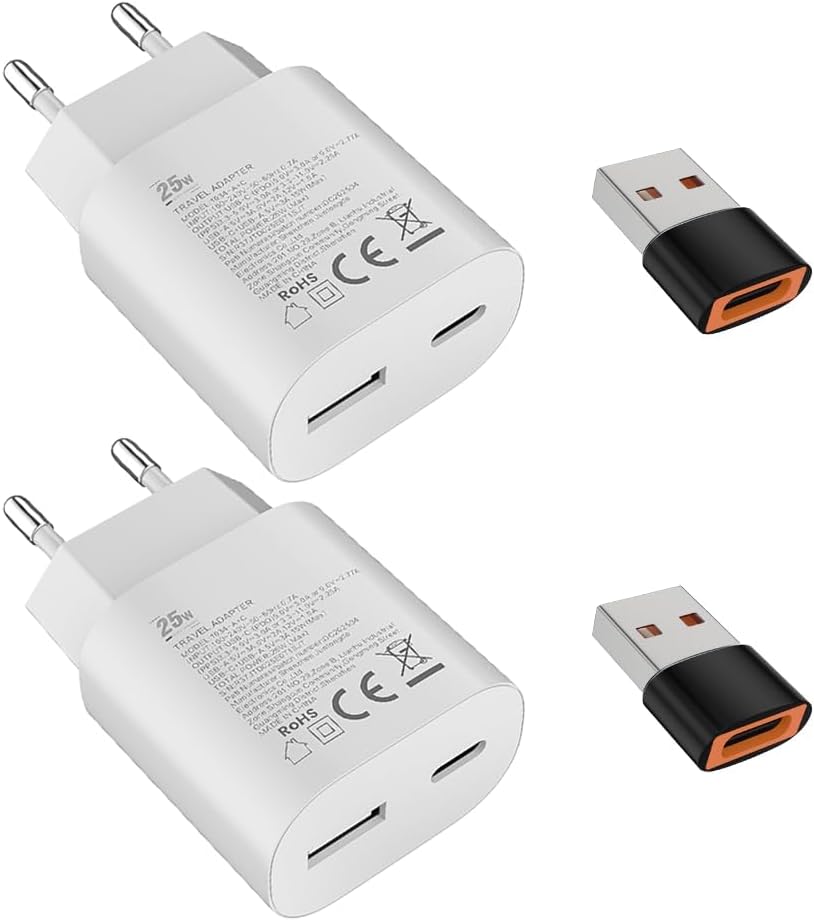 Detalle de Samneer Caricabatterie da auto 25W USB-C + 15W USB-A: ricarica rapida per due dispositivi