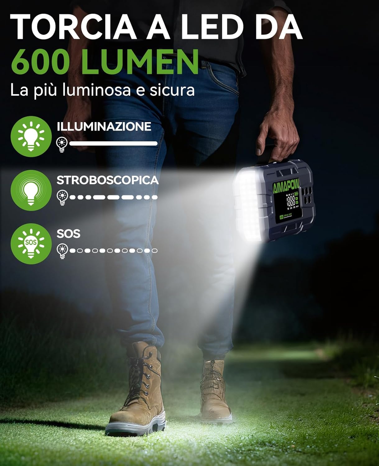 Thumbnail 4 de AIMAPOW Avviatore Emergenza Auto 8000A con Compressore 160PSI e Booster Batteria 12V (A30)