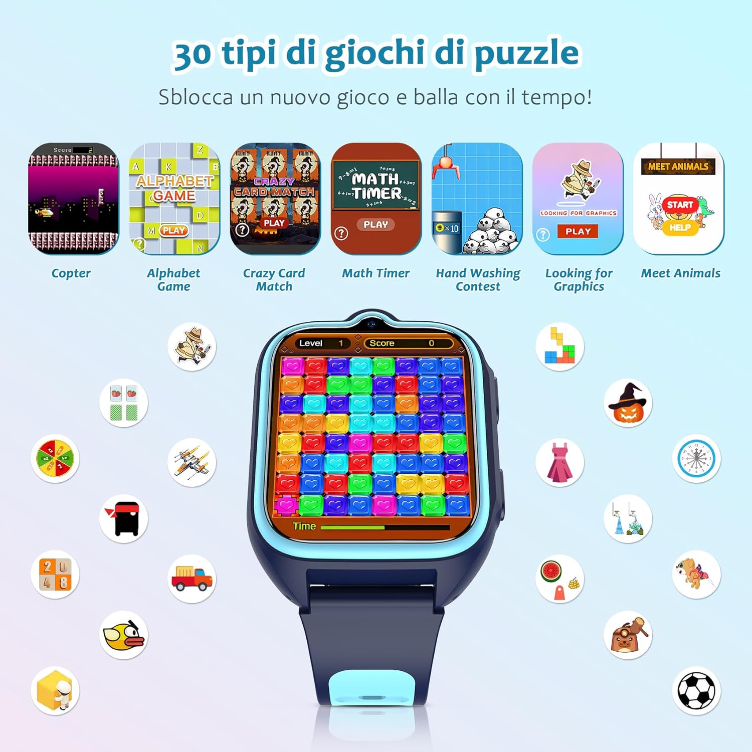 Thumbnail 6 de Blackview Smartwatch per Bambini 1.75" – Fotocamera HD, 30 Giochi e Funzioni Educative