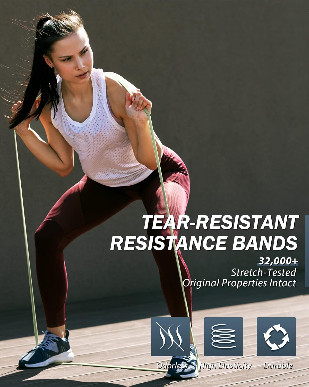 Detalle de VanStretch RB00B4 Resistance Bands, 5 Levels, TPE, Green