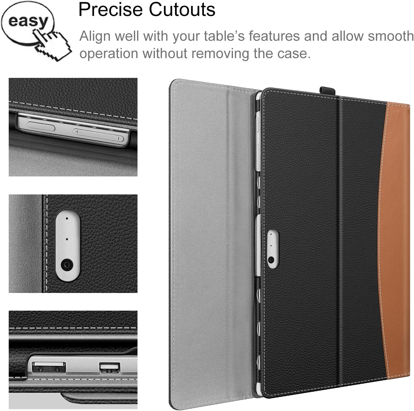 Detalle de FINTIE ECAB099US – etui do Surface Pro, kieszeń i magnetyczne zamknięcie