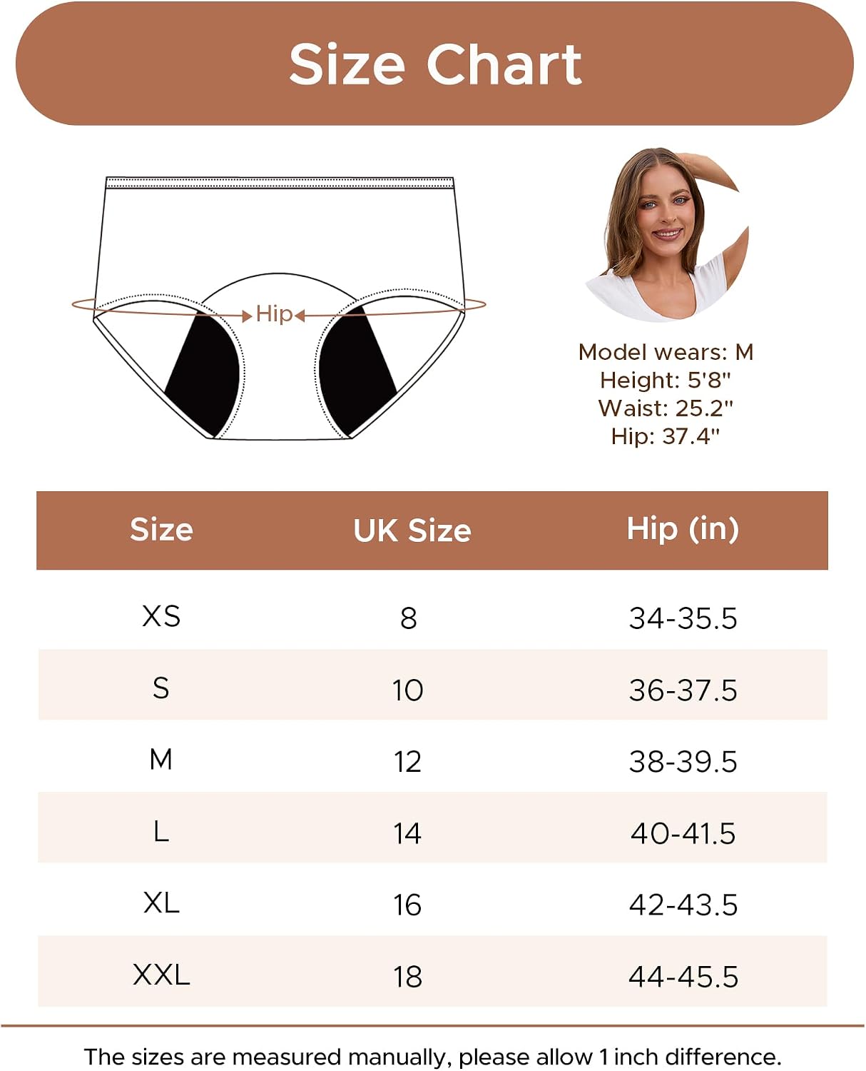Detalle de INNERSY Period Pants for Women Heavy Flow – Pack of 3 Leak-Proof Hipster Underwear
