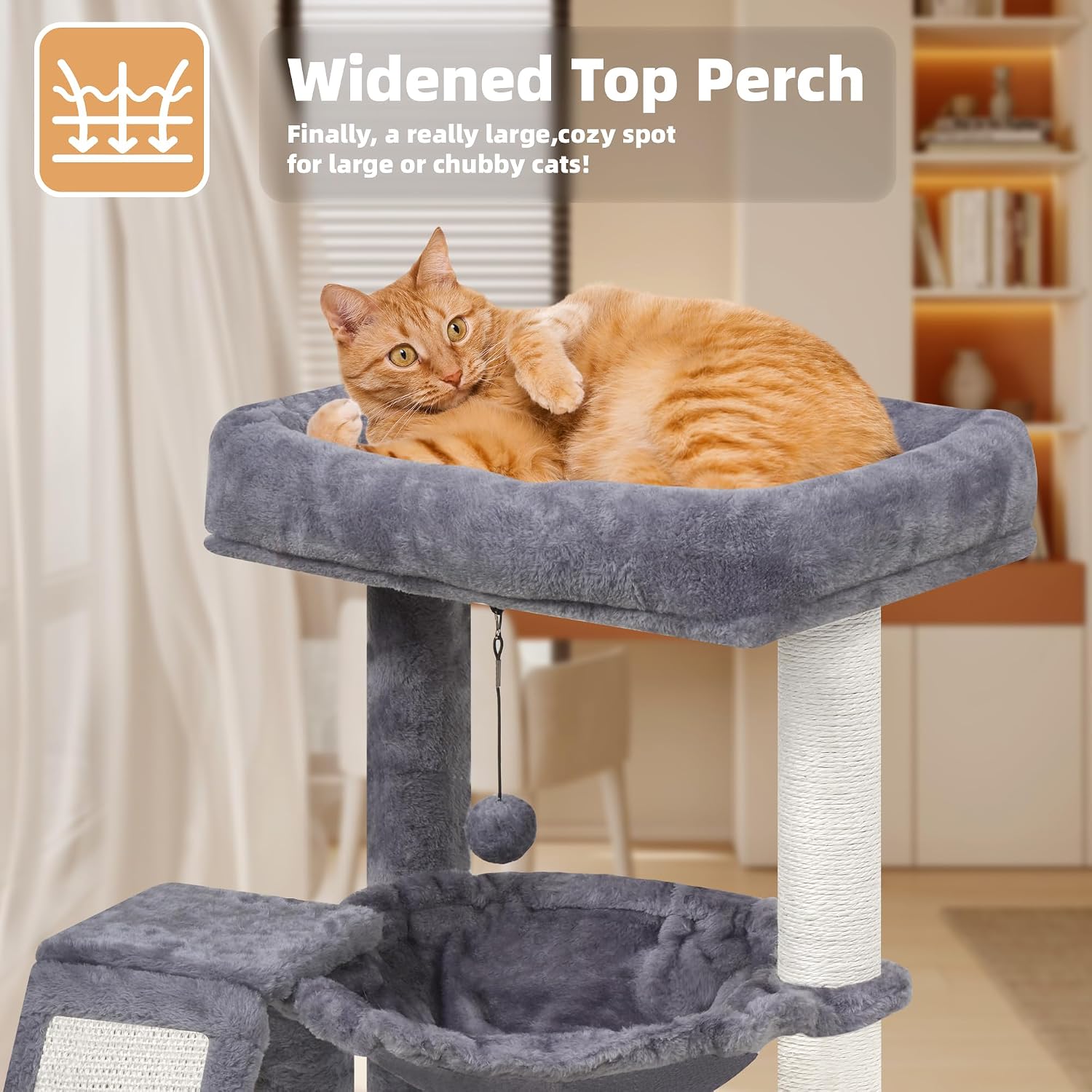 Detalle de YOUPETSER YOUPET-05 Cat Tree with Sisal Scratching Board and Hammock