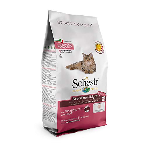 Detalle 2 de Schesir Linea Light – Cibo Secco per Gatti Adulti Sterilizzati, con Prosciutto, Sacco da 10 Kg