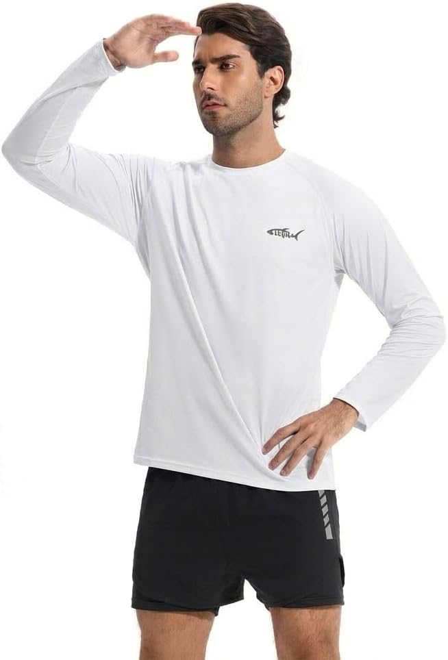 Detalle 2 de DEHORU rashguard met lange mouwen voor heren, UPF 50+, ademend en sneldrogend