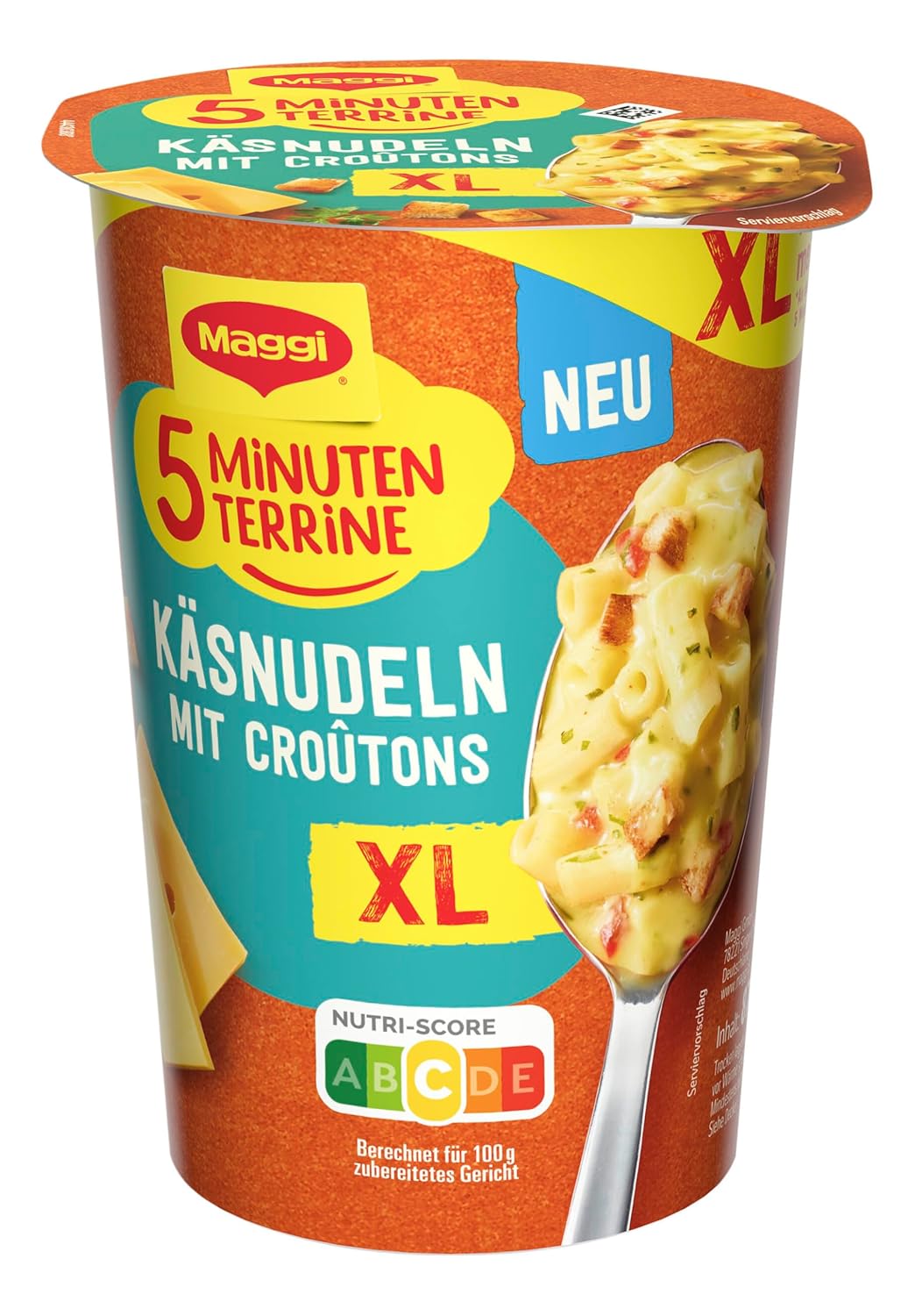 Detalle de MAGGI 5 Minuten Terrine XL Käsenudeln mit Croutons – 8er Pack