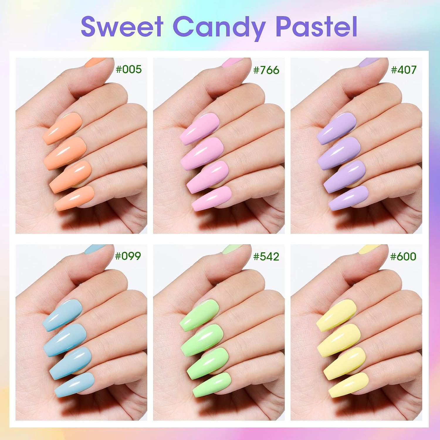 Detalle 2 de GELLEN Pastel Nail Polish 6 Macaron shades
