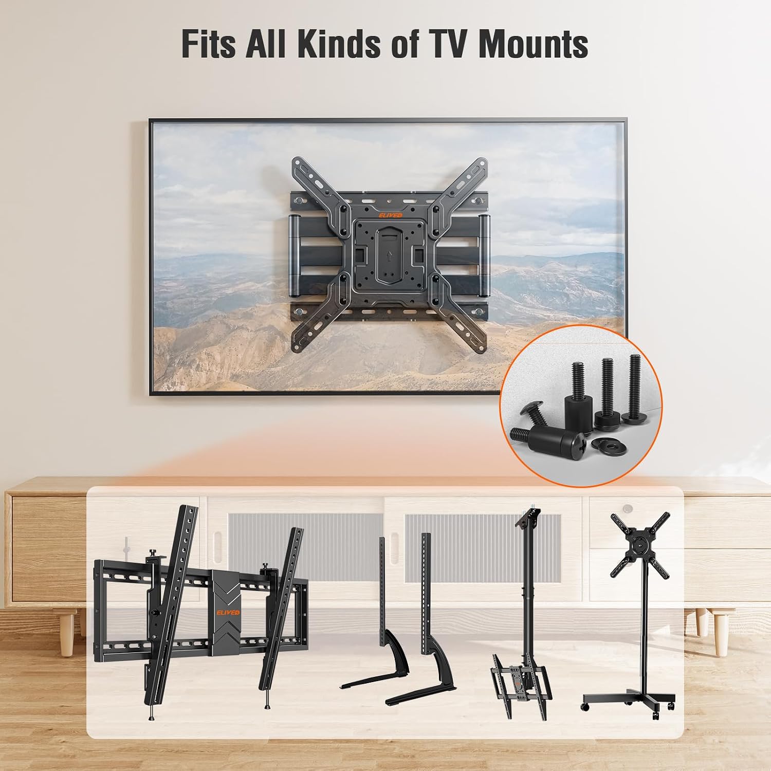 Thumbnail 5 de ELIVED Universal TV Mounting Hardware Kit 80-inch