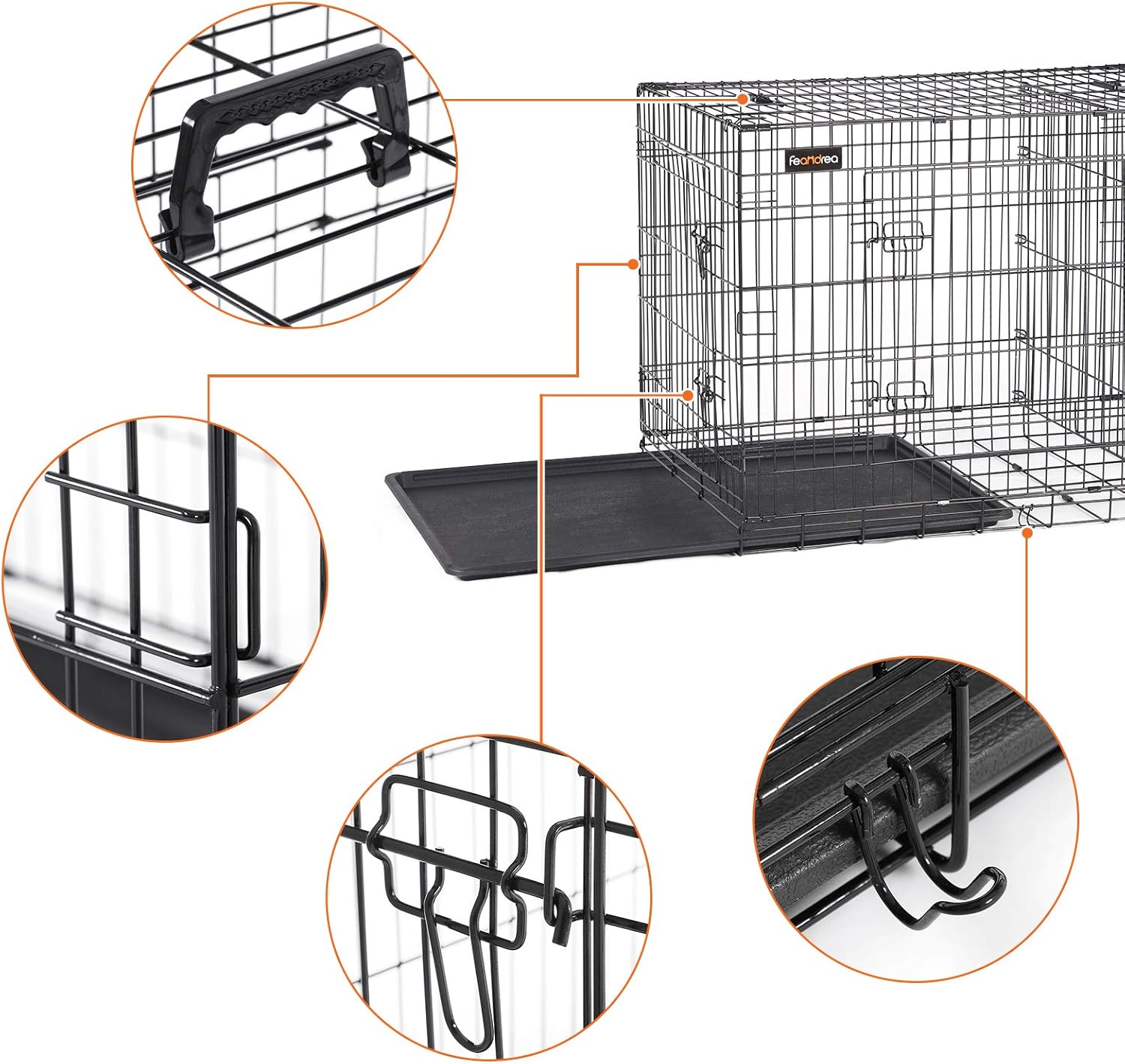 Thumbnail 3 de Feandrea PPD42BK Gabbia per Cani 107x70x77,5 cm