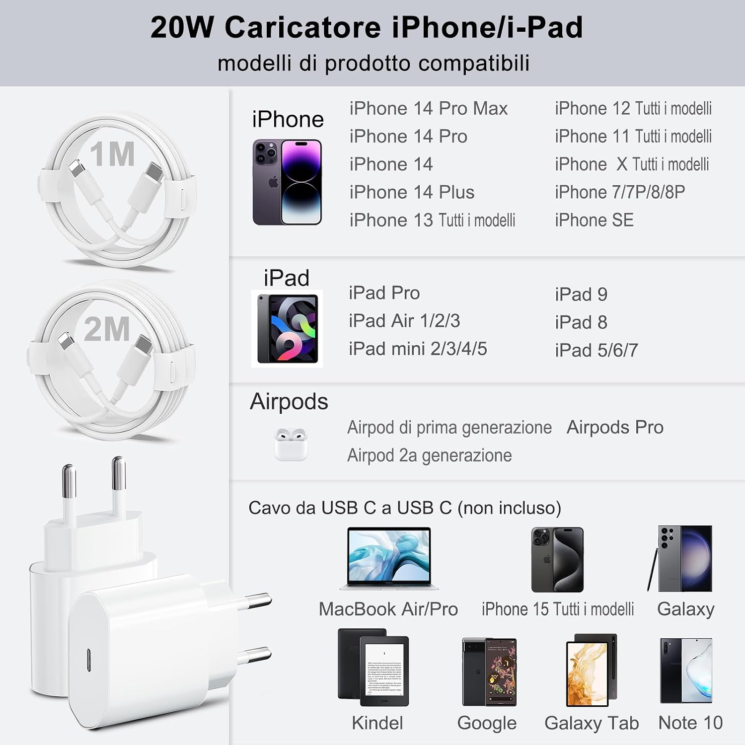 Thumbnail 5 de INSYSTEM 20W Caricatore per iPhone 2-Pack