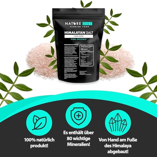 Detalle 2 de Nature Diet Sal del Himalaya Pakistán 1000 g 🌸 Sal rosa fina