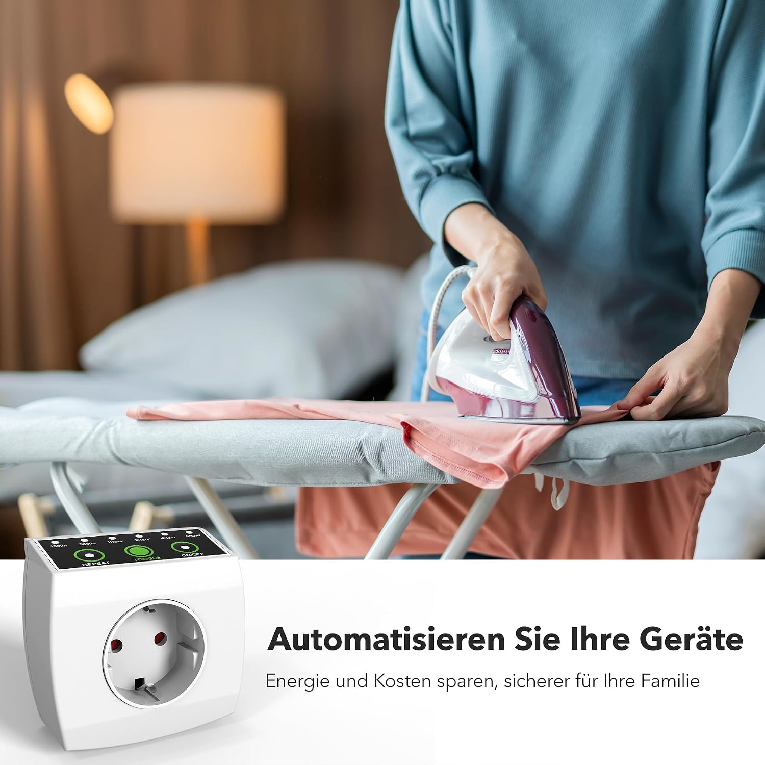 Detalle de HBN 2er Countdown Timer Steckdose mit Repeat-Funktion & Kindersicherung (6 Stufen, 15 min bis 6 h)