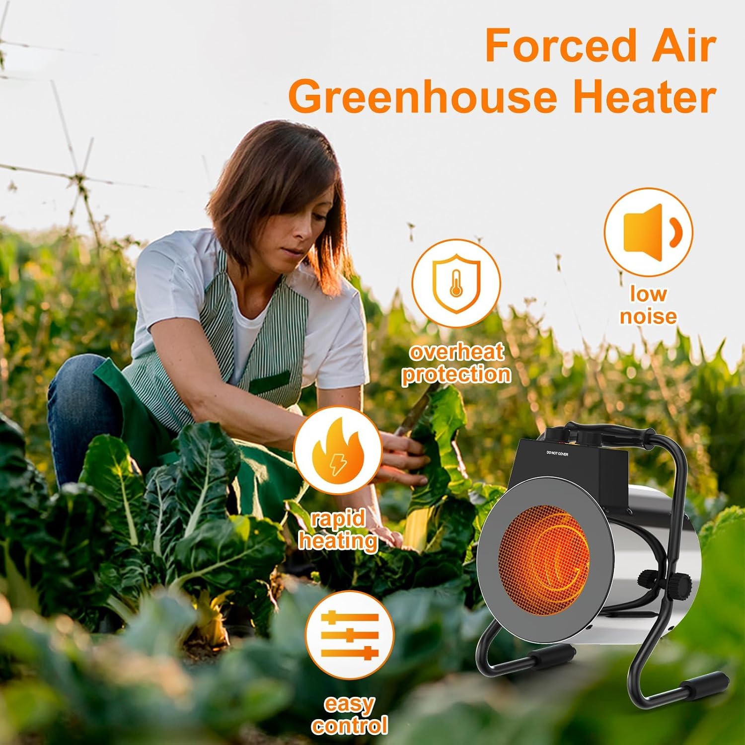 Detalle 1 de SEEYANG PTC02 Greenhouse Heater, 1500W with Digital Thermostat