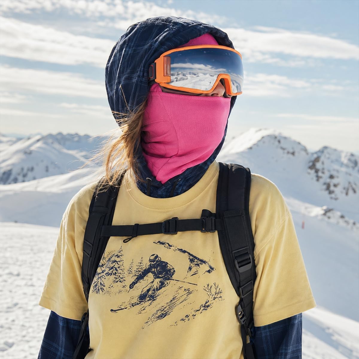 Detalle de Achiou Ski Mask Balaclava for Men and Women, Breathable All-Season Face Mask
