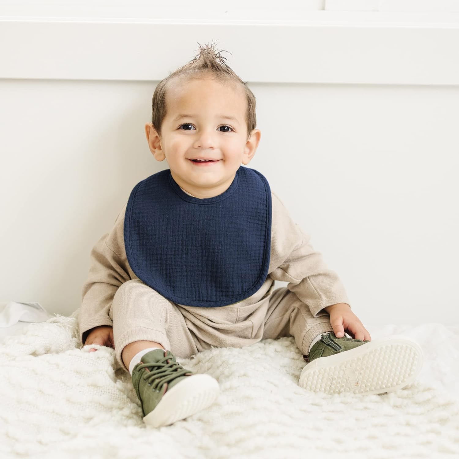 Thumbnail 3 de SLOSH 8 bavaglini neonato in cotone morbido e assorbente, regolabili con bottoni automatici