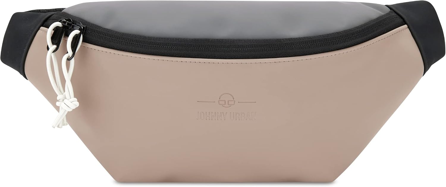 Detalle de Johnny Urban Bauchtasche Riley Beige/Grau – Gürteltasche & Crossbody mit flexiblem Gurt