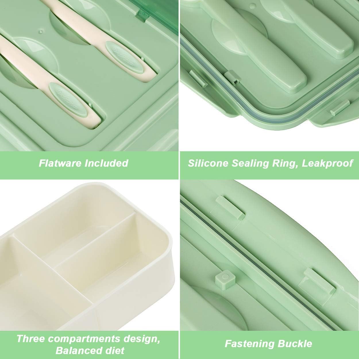 Thumbnail 1 de BIBURY Fiambrera Infantil con Compartimentos, a prueba de fugas 🥪