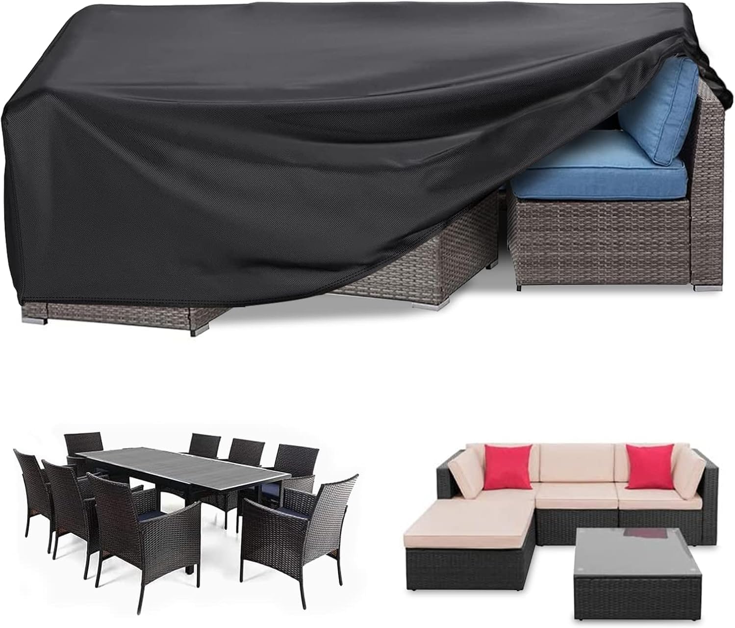Thumbnail 6 de RICHIE Cube Garden Furniture Waterproof 155x155x71cm Square Cover for 4–6 Seater Cube Sets