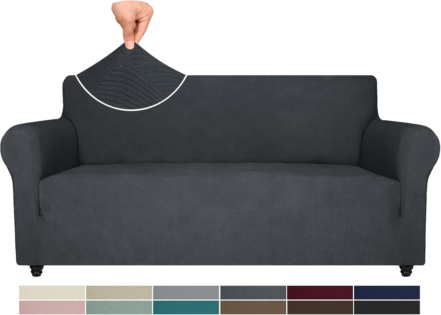 Detalle de Ystyle Copridivano 3 Posti Grigio Scuro Elastico