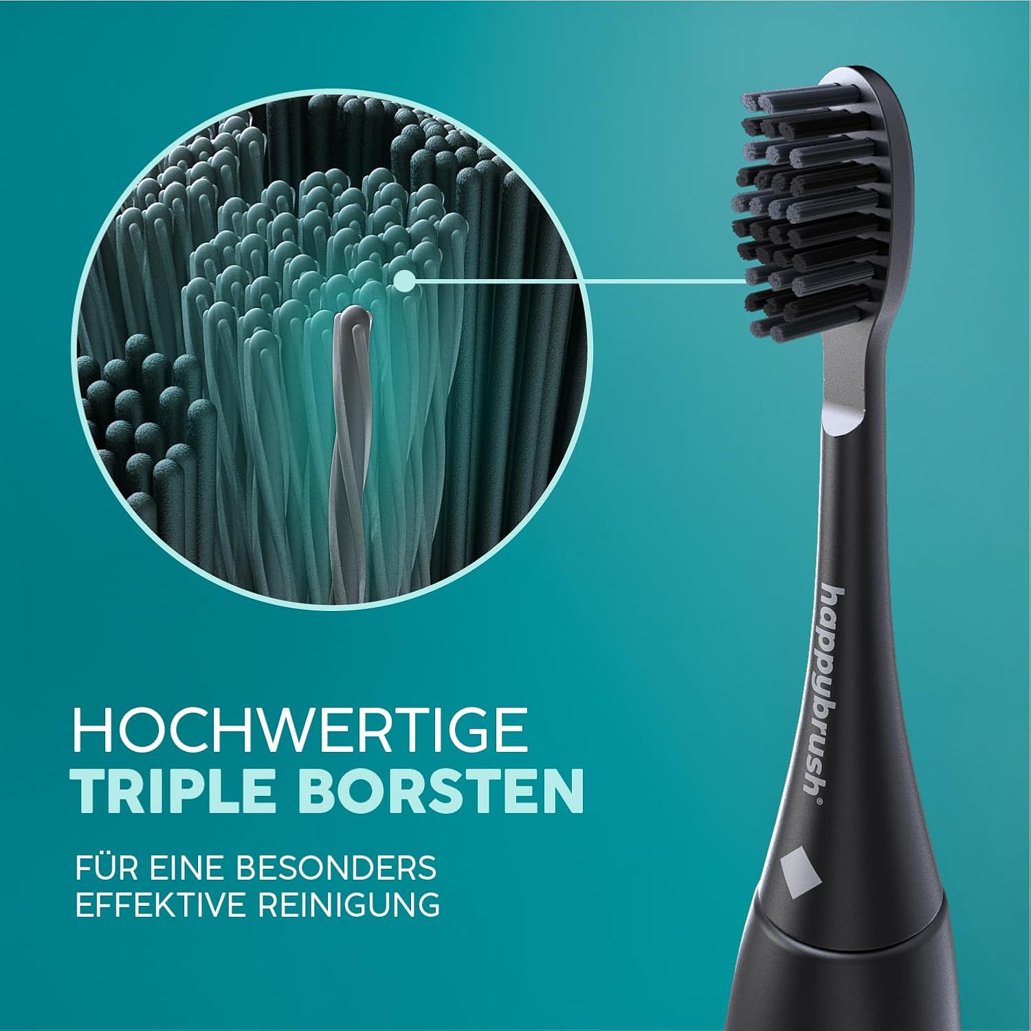 Detalle 2 de happybrush Eco VIBE 3 Aufsteckbürsten 9 Stück