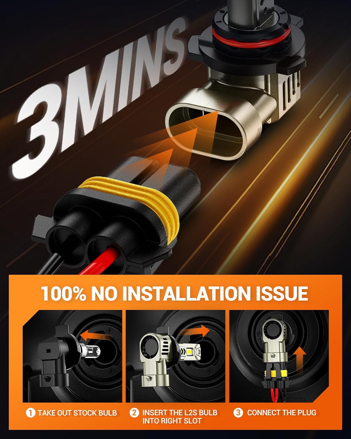 Thumbnail 5 de SEALIGHT H11/H9/H8 LED Light Bulb (IP68, 6500K, 2-Pack) — Plug-N-Play with Built-in Driver and Cooling Fan