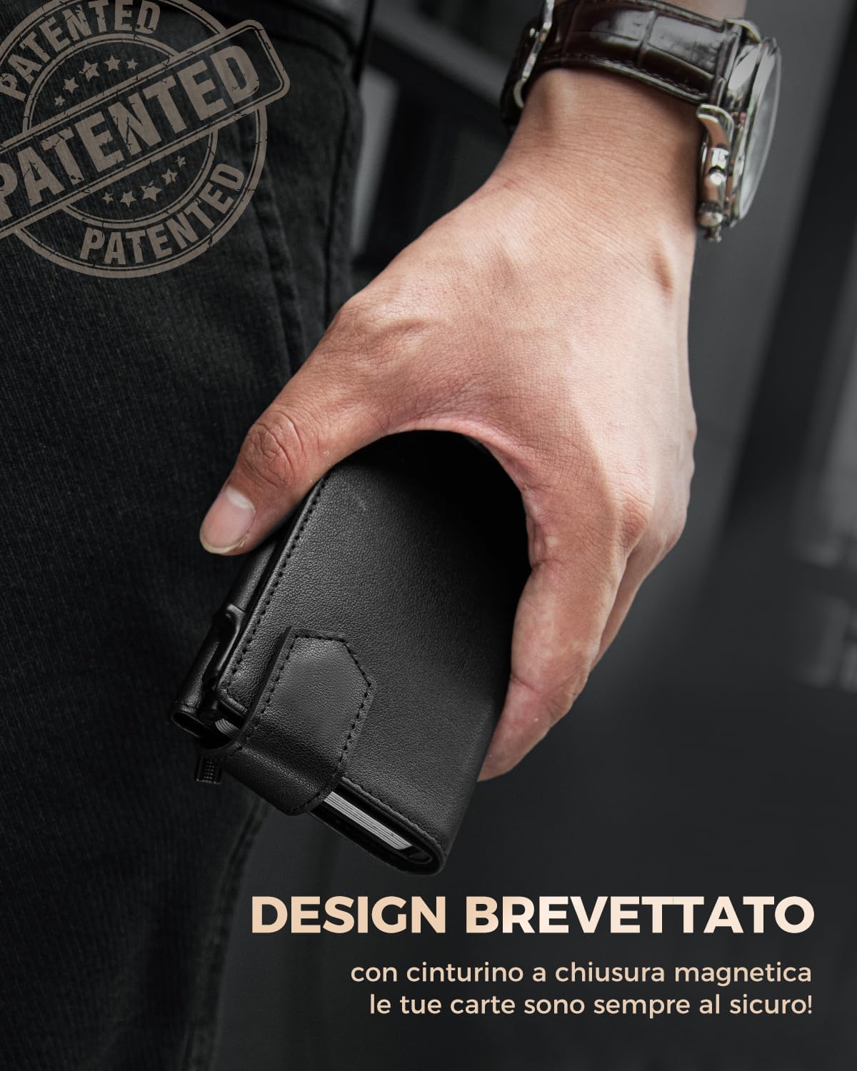 Thumbnail 2 de LORZOR Portacarte Uomo con Portamonete XXL: stile slim, RFID e chiusura magnetica