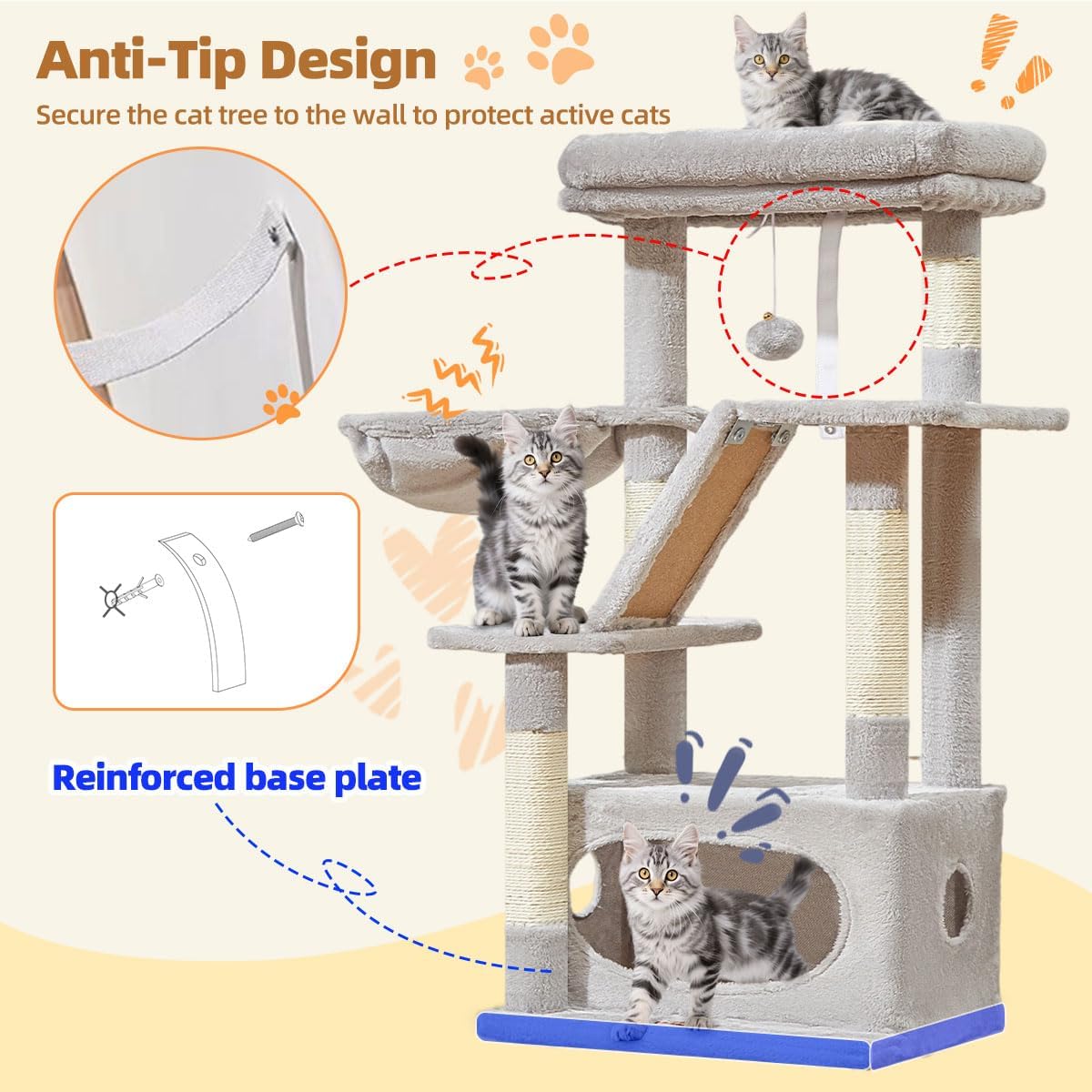 Thumbnail 6 de Taoqimiao Cat Tree 98cm for indoor cats