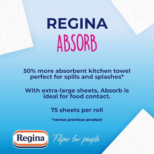 Detalle de Regina Absorb 8 Kitchen Rolls 2-Ply – Practical, absorbent kitchen towels for everyday spill defence