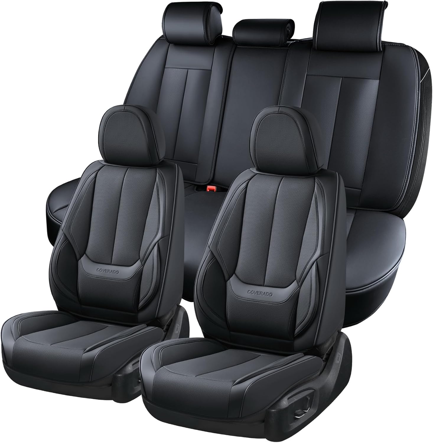 Detalle 2 de Coverado Complete Set of Car Seat Covers (Black) for 5-Seat Vehicles