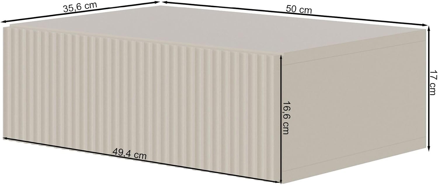 Thumbnail 2 de Selsey Veldio hängender Nachttisch mit Schublade, 17 x 50 x 35,6 cm in Graubeige