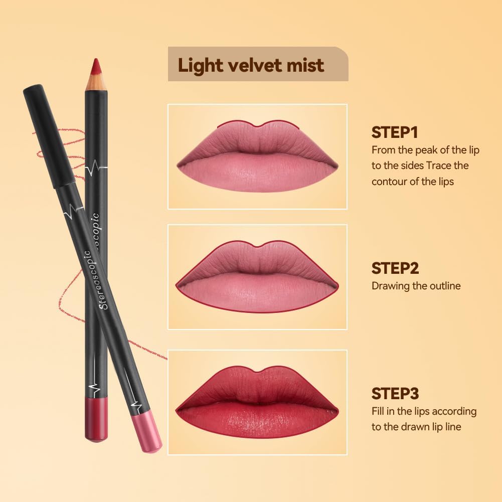 Detalle de LOPHE Matita Labbra 12 Colori Set di Lip Liner: definizione precisa, lunga tenuta e versatilità