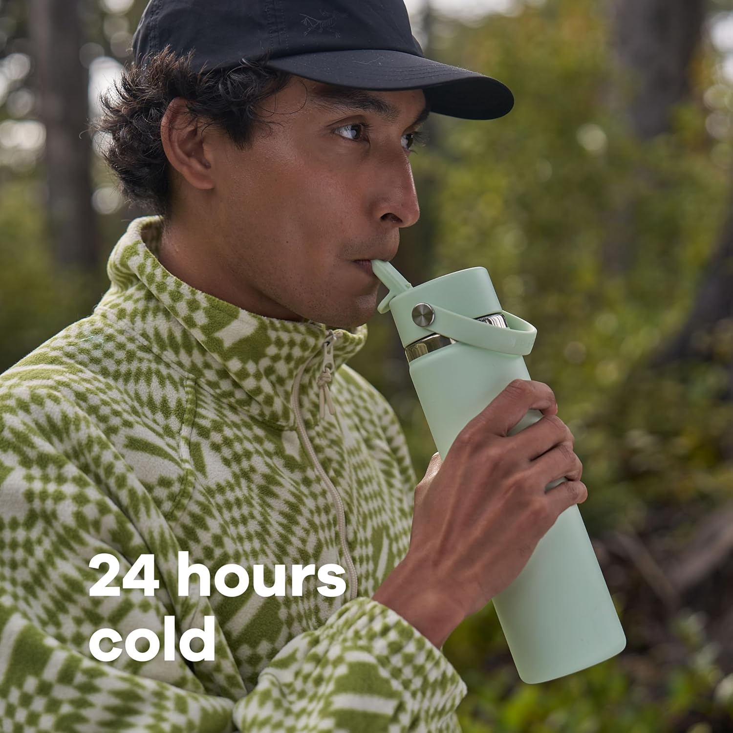 Thumbnail 3 de Hydro Flask 32 oz Wide Mouth Insulated Water Bottle with Flex Straw Lid (Birch Gray)