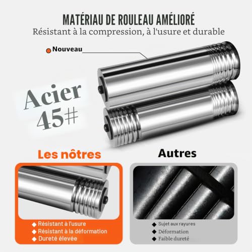 Detalle de VEVOR Laminoir de Bijoutier 76 mm – Laminage ajustable 0,1–7 mm pour bijoux