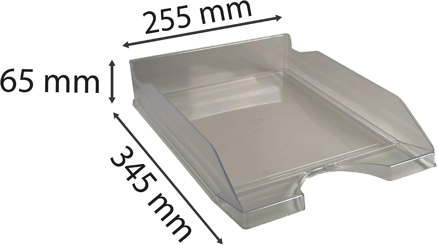 Detalle de Exacompta 12327D ECOTRAY – Lot de 10 corbeilles à courrier gris translucide (A4+)