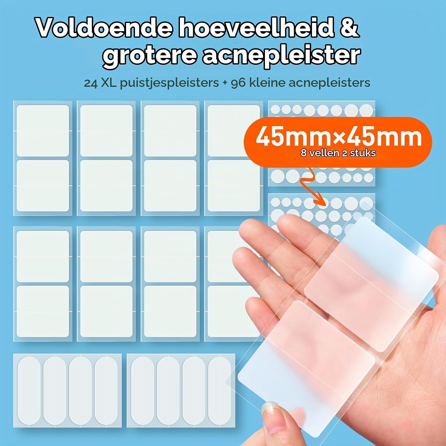 Detalle 2 de TKTK XL-puistjespatches van hydrocolloïd, 5 maten, 120 stuks