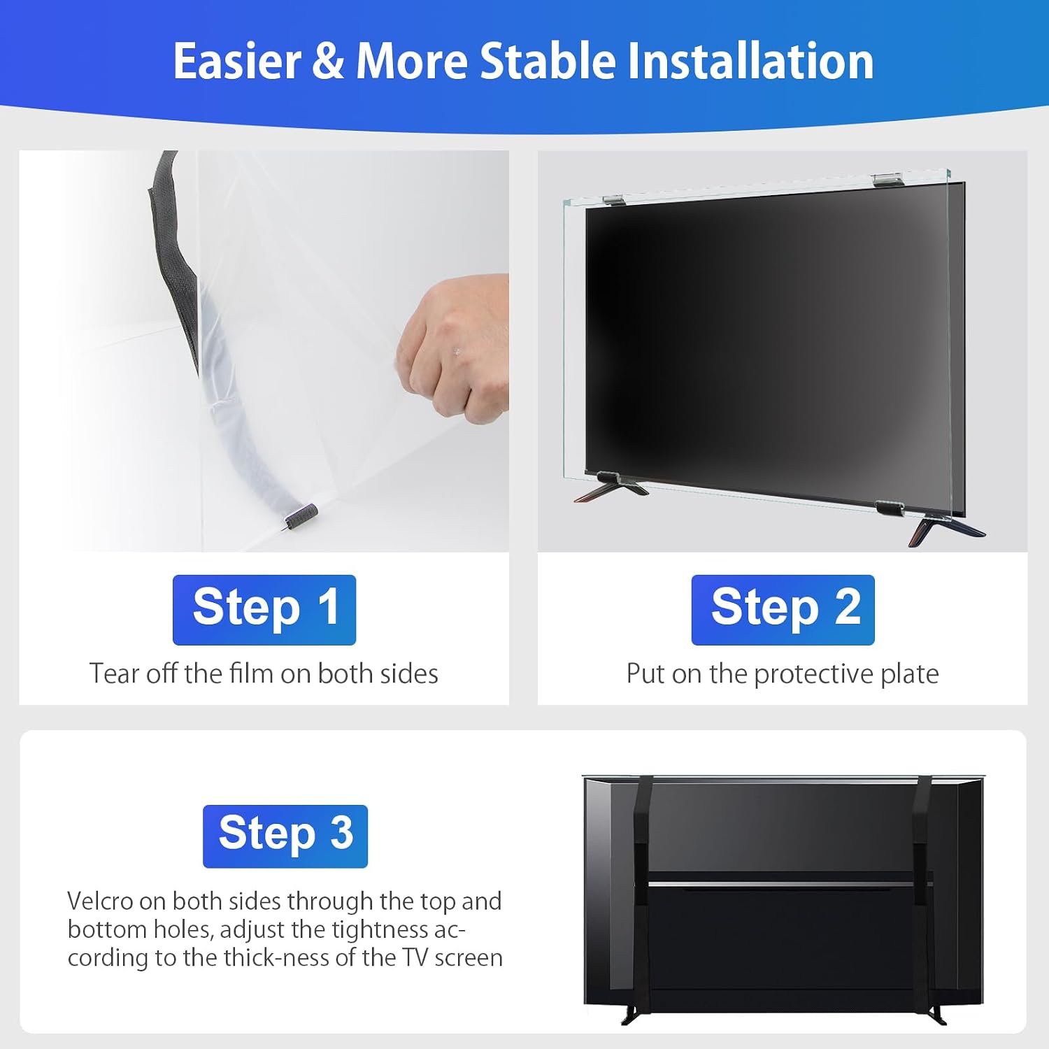 Detalle de Ninonly 55 Inch TV Screen Protector (HD Clear) – Ultra‑Thin Acrylic Shield for TVs and Monitors