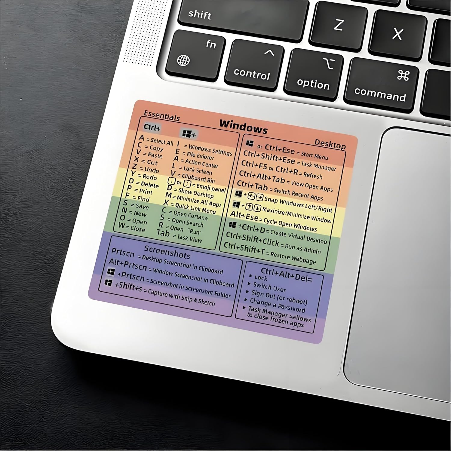 Detalle de KEAIDUO Windows + Word/Excel Shortcuts Stickers Bundle (Rainbowl)